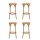 Artiss Bar Stools, Rattan Seat, Beechwood Frame, 65cm Height, Pine Finish, Set of 4, Classic Design, Easy Assembly