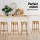 Artiss Bar Stools, Rattan Seat, Beechwood Frame, 65cm Height, Pine Finish, Set of 4, Classic Design, Easy Assembly
