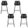 Artiss 4x Black Bar Stools - Leather Padded, Metal Legs, 70cm Seat Height, Premium Design, Easy Assembly, 150kg Capacity