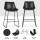 Artiss 4x Black Bar Stools - Leather Padded, Metal Legs, 70cm Seat Height, Premium Design, Easy Assembly, 150kg Capacity