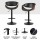 Artiss Bar Stools Set of 4, PU Leather, Adjustable Height, Black, 60-83cm, Contemporary Design with Armrest