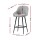 Artiss 4x Bar Stools Linen Upholstered, 60cm Counter Height, Curved Wing Backrest, Metal Legs, Grey/Black, Set of 4