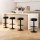 Artiss 4x Bar Stools Black PU Leather Padded Swivel Gas Lift Adjustable 59-81cm Chrome Base Modern Kitchen