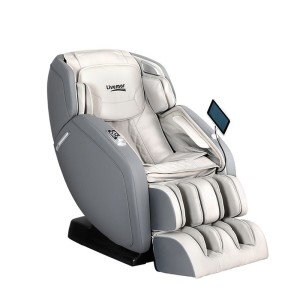 Livemor 4D Massage Chair Electric Recliner, Leather, Grey, 130cm SL-Track, Zero Gravity, Heated, Bluetooth Speaker