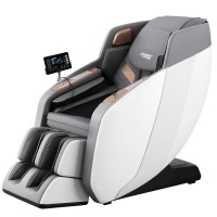 Livemor 4D Massage Chair Recliner with Double Core Mechanism, AI Voice Control, Aromatherapy, Bluetooth, White