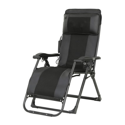 Livemor Massage Chair Electric Recliner Foldable PU Leather Home Massager with Heat, 10 Motors, 9 Modes, Black