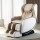 Livemor 3D OLIN Electric Massage Chair Recliner, White & Beige PU Leather, Full Body Scanning, Zero Gravity, Bluetooth