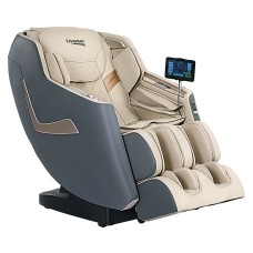 Livemor Massage Chair Electric Recliner, Leather, Grey - Full Body 3D Massager with Zero Gravity & Bluetooth Speaker