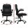 Artiss 2 Point Massage Office Chair - Black PU Leather, Mid Back, Adjustable, 360° Swivel, Lumbar Support