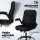 Artiss 2 Point Massage Office Chair - Black PU Leather, Mid Back, Adjustable, 360° Swivel, Lumbar Support