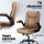 Artiss 2 Point Massage Office Chair Brown PU Leather Mid Back Ergonomic Chair with Lumbar Support and Tilt Adjustment