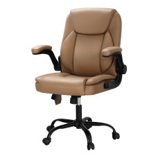 Artiss 2 Point Massage Office Chair Brown PU Leather Mid Back Ergonomic Chair with Lumbar Support and Tilt Adjustment Artiss 2 Point Massage Office Chair Brown PU Leather Mid Back Ergonomic Chair with Lumbar Support and Tilt Adjustment