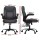 Artiss 2 Point Massage Office Chair Grey PU Leather, Mid Back, Ergonomic, Adjustable Height, Lumbar Support