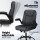 Artiss 2 Point Massage Office Chair Grey PU Leather, Mid Back, Ergonomic, Adjustable Height, Lumbar Support