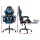 Artiss Cyan Blue 2-Point Massage Gaming Office Chair with Footrest, PVC Leather, Recline & Adjustable Headrest