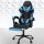 Artiss Cyan Blue 2-Point Massage Gaming Office Chair with Footrest, PVC Leather, Recline & Adjustable Headrest