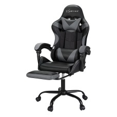 Artiss Grey 2-Point Massage Gaming Office Chair with Footrest - Ergonomic Comfort for Work & Play, 1-Year Warranty