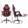 Artiss Ergonomic Red Massage Gaming Office Chair with Footrest - 2 Point Lumbar Support, Recline & 360 Swivel
