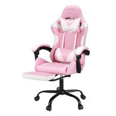 Artiss Pink Massage Gaming Office Chair with Footrest - Ergonomic Design, 2-Point Lumbar Massage, 360° Swivel Artiss Pink Massage Gaming Office Chair with Footrest - Ergonomic Design, 2-Point Lumbar Massage, 360° Swivel