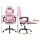 Artiss Pink Massage Gaming Office Chair with Footrest - Ergonomic Design, 2-Point Lumbar Massage, 360° Swivel