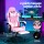 Artiss Pink Massage Gaming Office Chair with Footrest - Ergonomic Design, 2-Point Lumbar Massage, 360° Swivel