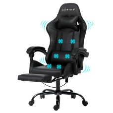 Artiss Ergonomic 6-Point Massage Gaming Office Chair with Footrest, Black - Ultimate Comfort & Style Artiss Ergonomic 6-Point Massage Gaming Office Chair with Footrest, Black - Ultimate Comfort & Style