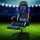 Artiss Ergonomic Blue 6-Point Massage Gaming Chair with LED, PU Leather, Recline, Footrest, 360° Swivel, 150kg Capacity
