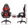Artiss 6-Point Massage Gaming Office Chair - PU Leather, LED Lights, Recline, Footrest, 360° Swivel, Red, 150kg Capacity
