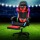 Artiss 6-Point Massage Gaming Office Chair - PU Leather, LED Lights, Recline, Footrest, 360° Swivel, Red, 150kg Capacity