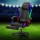 Artiss 6-Point Massage Gaming Office Chair, Black PU Leather, LED Lights, Retractable Footrest, Ergonomic Design