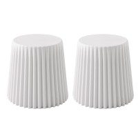 ArtissIn Artiss 2x Cupcake Bar Stools, Polypropylene, White, 40x31x43.5cm, Versatile Indoor Outdoor Seating Solution