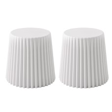 ArtissIn Artiss 2x Cupcake Bar Stools, Polypropylene, White, 40x31x43.5cm, Versatile Indoor Outdoor Seating Solution