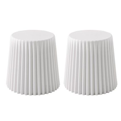 ArtissIn Artiss 2x Cupcake Bar Stools, Polypropylene, White, 40x31x43.5cm, Versatile Indoor Outdoor Seating Solution