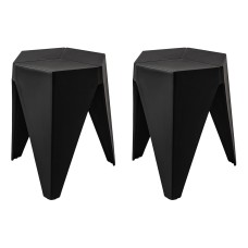 ArtissIn Bar Stools Set, Polypropylene, 36x32x45cm, Black Charcoal - Modern Versatile Indoor/Outdoor Seating ArtissIn Bar Stools Set, Polypropylene, 36x32x45cm, Black Charcoal - Modern Versatile Indoor/Outdoor Seating