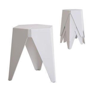 Artiss Puzzle Stool Set, Polypropylene, White, 36x32x45cm, Stackable Bar Stools, Versatile Indoor/Outdoor Use