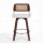Artiss Wooden Swivel Bar Stool 60cm Seat Height White PU Rattan Backrest Plywood Legs Modern Design 360°
