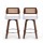 Artiss Wooden Swivel Bar Stools Set of 2 60cm Seat Height White PU Rattan Backrest Plywood Legs 2 Pack