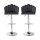 Artiss Velvet Bar Stools X2 - Adjustable, Ergonomic, 120kg Capacity, Grey, 86-108cm, Gaslift, Anti-Slip, Easy Assembly