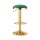 4x Artiss Velvet Bar Stools Green and Gold, Swivel Kitchen Dining Chairs, Padded Seat, Adjustable Height 62-82.5cm