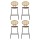 Artiss Raye 4x Bar Stools - Brown PU Leather, Rattan Back, Steel Frame, 150kg Capacity, Easy Assembly