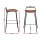 Artiss 2x Bar Stools - Brown PU, Foam Seat, 75cm Height, Powder-Coated Metal Frame, Anti-Slip Feet, 1-Year Warranty