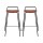 Artiss 2x Bar Stools - Brown PU, Foam Seat, 75cm Height, Powder-Coated Metal Frame, Anti-Slip Feet, 1-Year Warranty