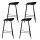 Artiss 4x Black Bar Stools, 67cm Height, Sleek Metal Frame, PP Plastic Seat, Minimalist Design, Anti-Slip Feet