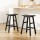 Artiss Baden Bar Stools Set of 2 – Black Beech Wood, 66.5cm High, Sturdy A-Frame, Split-Level Footrest, Anti-Slip