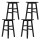 Artiss Baden Bar Stools Set of 4 - Black, Beech Wood, 66.5cm, Sturdy Saddle Seat, Anti-Slip, Ideal for Kitchen Counters