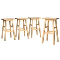 Artiss 4x Baden Bar Stools - Beech Wood, 66.5cm, Natural, Sturdy Design, Anti-Slip, 130kg Capacity, 1