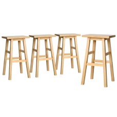 Artiss 4x Baden Bar Stools - Beech Wood, 66.5cm, Natural, Sturdy Design, Anti-Slip, 130kg Capacity, 1