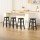 Artiss Marley 4x Bar Stools Set, Solid Beech Wood, 61cm Height, Round Chairs, Black, Sturdy Anti-Slip Design