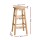 Artiss Marley 4x Bar Stools 61cm Solid Beech Wood Round Chairs, Natural Finish, Sturdy A-Frame with Footrest