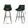 Artiss Bar Stools, Velvet Fabric, 105cm Height, Rich Green, Metal Frame, 2 Pack, Stylish & Comfortable Seating